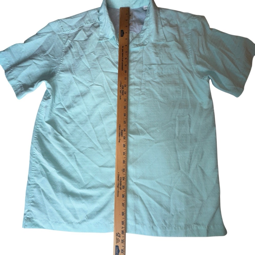 Quiksilver Waterman Mens L Blue Stripe Button Up Outdoor‎ Summer Comfort Fit - Picture 4 of 10